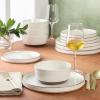 image:imageGibson Elite Coastal Forest Plates and Bowls Sets 12Piece Stoneware Dinnerware Sets Triple Reactive Glaze Dish Set  BlackWhite Northrock