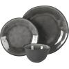 image:imageGibson Elite Pacifco Beach Plates and Bowls Sets 12Piece Stoneware Dinnerware Sets Reactive Glaze Dish Set  BlueBlack Port Barton
