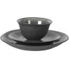 image:imageGibson Elite Pacifco Beach Plates and Bowls Sets 12Piece Stoneware Dinnerware Sets Reactive Glaze Dish Set  BlueBlack Port Barton