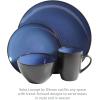 image:imageGibson Elite Pacifco Beach Plates and Bowls Sets 12Piece Stoneware Dinnerware Sets Reactive Glaze Dish Set  BlueBlue