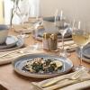 image:imageGibson Elite Pacifco Beach Plates and Bowls Sets 12Piece Stoneware Dinnerware Sets Reactive Glaze Dish Set  BlueBlue Algeria River