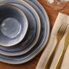 image:imageGibson Elite Pacifco Beach Plates and Bowls Sets 12Piece Stoneware Dinnerware Sets Reactive Glaze Dish Set  BlueBlue Algeria River