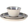 image:imageGibson Elite Pacifco Beach Plates and Bowls Sets 12Piece Stoneware Dinnerware Sets Reactive Glaze Dish Set  BlueBlue Algeria River