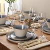 image:imageGibson Elite Pacifco Beach Plates and Bowls Sets 12Piece Stoneware Dinnerware Sets Reactive Glaze Dish Set  BlueBlue Algeria River