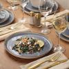 image:imageGibson Elite Pacifco Beach Plates and Bowls Sets 12Piece Stoneware Dinnerware Sets Reactive Glaze Dish Set  BlueBlue Algeria River