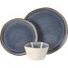 image:imageGibson Elite Pacifco Beach Plates and Bowls Sets 12Piece Stoneware Dinnerware Sets Reactive Glaze Dish Set  BlueBlue Algeria River