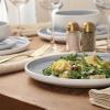 image:imageGibson Elite Pacifco Beach Plates and Bowls Sets 12Piece Stoneware Dinnerware Sets Reactive Glaze Dish Set  BlueBlue Pacifico Beach