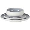 image:imageGibson Elite Pacifco Beach Plates and Bowls Sets 12Piece Stoneware Dinnerware Sets Reactive Glaze Dish Set  BlueBlue Pacifico Beach