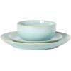 image:imageGibson Elite Pacifco Beach Plates and Bowls Sets 12Piece Stoneware Dinnerware Sets Reactive Glaze Dish Set  BlueBlue Pine Coast