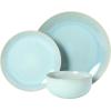 image:imageGibson Elite Pacifco Beach Plates and Bowls Sets 12Piece Stoneware Dinnerware Sets Reactive Glaze Dish Set  BlueBlue Pine Coast