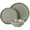 image:imageGibson Elite Pacifco Beach Plates and Bowls Sets 12Piece Stoneware Dinnerware Sets Reactive Glaze Dish Set  BlueGreen Eclipse Swirls