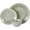 image:imageGibson Elite Pacifco Beach Plates and Bowls Sets 12Piece Stoneware Dinnerware Sets Reactive Glaze Dish Set  BlueGreen Port Barton