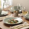 image:imageGibson Elite Pacifco Beach Plates and Bowls Sets 12Piece Stoneware Dinnerware Sets Reactive Glaze Dish Set  BlueGreen Port Barton