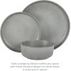 image:imageGibson Elite Pacifco Beach Plates and Bowls Sets 12Piece Stoneware Dinnerware Sets Reactive Glaze Dish Set  BlueGrey Pasco