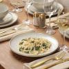 image:imageGibson Elite Pacifco Beach Plates and Bowls Sets 12Piece Stoneware Dinnerware Sets Reactive Glaze Dish Set  BlueMoonstone White White Sands