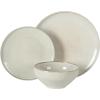 image:imageGibson Elite Pacifco Beach Plates and Bowls Sets 12Piece Stoneware Dinnerware Sets Reactive Glaze Dish Set  BlueMoonstone White White Sands