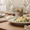 image:imageGibson Elite Pacifco Beach Plates and Bowls Sets 12Piece Stoneware Dinnerware Sets Reactive Glaze Dish Set  BlueMoonstone White White Sands