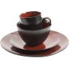 image:imageGibson Elite Pacifco Beach Plates and Bowls Sets 12Piece Stoneware Dinnerware Sets Reactive Glaze Dish Set  BlueRed