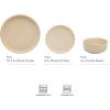 image:imageGibson Elite Pacifco Beach Plates and Bowls Sets 12Piece Stoneware Dinnerware Sets Reactive Glaze Dish Set  BlueTaupe Pasco