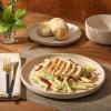 image:imageGibson Elite Pacifco Beach Plates and Bowls Sets 12Piece Stoneware Dinnerware Sets Reactive Glaze Dish Set  BlueTaupe Pasco
