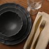 image:imageGibson Elite Villa Amadora  Made in Portugal  12 Piece Dinnerware Set for 4 Two Tone Tan and Grey Speckled Stoneware Plates and Bowls Sets Dish Set with Dinner Plates Salad Plates amp Cereal BowlsBlack Vista Rossio Dinnerware