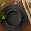 image:imageGibson Elite Villa Amadora  Made in Portugal  12 Piece Dinnerware Set for 4 Two Tone Tan and Grey Speckled Stoneware Plates and Bowls Sets Dish Set with Dinner Plates Salad Plates amp Cereal BowlsTanBlack Valle Amadora Dinnerware