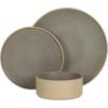 image:imageGibson Elite Villa Amadora  Made in Portugal  12 Piece Dinnerware Set for 4 Two Tone Tan and Grey Speckled Stoneware Plates and Bowls Sets Dish Set with Dinner Plates Salad Plates amp Cereal BowlsTanGrey Valle Amadora Dinnerware