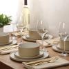 image:imageGibson Elite Villa Amadora  Made in Portugal  12 Piece Dinnerware Set for 4 Two Tone Tan and Grey Speckled Stoneware Plates and Bowls Sets Dish Set with Dinner Plates Salad Plates amp Cereal BowlsTanWhite Valle Amadora Dinnerware