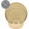 image:imageGibson Elite Villa Amadora  Made in Portugal  12 Piece Dinnerware Set for 4 Two Tone Tan and Grey Speckled Stoneware Plates and Bowls Sets Dish Set with Dinner Plates Salad Plates amp Cereal BowlsGrey Port Gaia Dinnerware