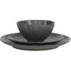 image:imageGibson Elite Villa Amadora  Made in Portugal  12 Piece Dinnerware Set for 4 Two Tone Tan and Grey Speckled Stoneware Plates and Bowls Sets Dish Set with Dinner Plates Salad Plates amp Cereal BowlsBlack Vista Rossio Dinnerware