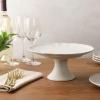 image:imageGibson Elite Vista Rossio  Made in Portugal  106 Inch White Ceramic Cake Stand Pedestal Dessert Stand with Scalloped Rim Cupcake Stand for Wedding Birthday Baby Shower Tea Party