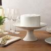 image:imageGibson Elite Vista Rossio  Made in Portugal  106 Inch White Ceramic Cake Stand Pedestal Dessert Stand with Scalloped Rim Cupcake Stand for Wedding Birthday Baby Shower Tea Party