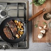 image:imageBabish 11 Inch Cast Iron Skillet with Wooden Handle PreSeasoned Nonstick Pan with Honeycomb Textured Cooking Surface Induction Oven Safe Skillet for Searing Frying Eggs Steak and Stir Fry11Inch Skillet