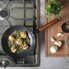 image:imageBabish 11 Inch Cast Iron Skillet with Wooden Handle PreSeasoned Nonstick Pan with Honeycomb Textured Cooking Surface Induction Oven Safe Skillet for Searing Frying Eggs Steak and Stir Fry95Inch Skillet