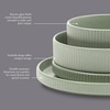 image:imageGibson Elite Bistro Fleur Plates and Bowls Sets 12Piece Stoneware Dinnerware Set for 4 Ivory White Scalloped Dish Set with Dinner Plates Salad Plates amp BowlsMatte Green Deerfield