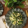 image:imageGibson Elite Bistro Fleur Plates and Bowls Sets 12Piece Stoneware Dinnerware Set for 4 Ivory White Scalloped Dish Set with Dinner Plates Salad Plates amp BowlsMatte Green Bistro Fleur