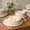image:imageGibson Elite Bistro Fleur Plates and Bowls Sets 12Piece Stoneware Dinnerware Set for 4 Ivory White Scalloped Dish Set with Dinner Plates Salad Plates amp BowlsCream White Deerfield