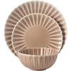 image:imageGibson Elite Bistro Fleur Plates and Bowls Sets 12Piece Stoneware Dinnerware Set for 4 Ivory White Scalloped Dish Set with Dinner Plates Salad Plates amp BowlsMauve Rose Peach Orchard