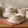 image:imageGibson Elite Bistro Fleur Plates and Bowls Sets 12Piece Stoneware Dinnerware Set for 4 Ivory White Scalloped Dish Set with Dinner Plates Salad Plates amp BowlsCream White Deerfield
