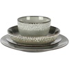 image:imageGibson Elite Bistro Fleur Plates and Bowls Sets 12Piece Stoneware Dinnerware Set for 4 Ivory White Scalloped Dish Set with Dinner Plates Salad Plates amp BowlsGreen Matisse