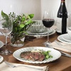 image:imageGibson Elite Bistro Fleur Plates and Bowls Sets 12Piece Stoneware Dinnerware Set for 4 Ivory White Scalloped Dish Set with Dinner Plates Salad Plates amp BowlsSage Green Peach Orchard