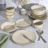 image:imageGibson Elite Bistro Fleur Plates and Bowls Sets 12Piece Stoneware Dinnerware Set for 4 Ivory White Scalloped Dish Set with Dinner Plates Salad Plates amp BowlsTaupe Matisse