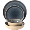 image:imageGibson Elite Bistro Fleur Plates and Bowls Sets 12Piece Stoneware Dinnerware Set for 4 Ivory White Scalloped Dish Set with Dinner Plates Salad Plates amp BowlsAssorted Colors Manila Bay