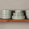 image:imageGibson Elite Bistro Fleur Plates and Bowls Sets 12Piece Stoneware Dinnerware Set for 4 Ivory White Scalloped Dish Set with Dinner Plates Salad Plates amp BowlsGreen Gelston