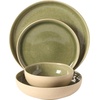 image:imageGibson Elite Bistro Fleur Plates and Bowls Sets 12Piece Stoneware Dinnerware Set for 4 Ivory White Scalloped Dish Set with Dinner Plates Salad Plates amp BowlsAssorted Colors Manila Bay
