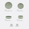 image:imageGibson Elite Bistro Fleur Plates and Bowls Sets 12Piece Stoneware Dinnerware Set for 4 Ivory White Scalloped Dish Set with Dinner Plates Salad Plates amp BowlsMatte Green Deerfield