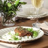 image:imageGibson Elite Bistro Fleur Plates and Bowls Sets 12Piece Stoneware Dinnerware Set for 4 Ivory White Scalloped Dish Set with Dinner Plates Salad Plates amp BowlsCream White Peach Orchard