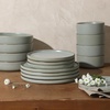 image:imageGibson Elite Bistro Fleur Plates and Bowls Sets 12Piece Stoneware Dinnerware Set for 4 Ivory White Scalloped Dish Set with Dinner Plates Salad Plates amp BowlsGreen Gelston