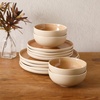image:imageGibson Elite Bistro Fleur Plates and Bowls Sets 12Piece Stoneware Dinnerware Set for 4 Ivory White Scalloped Dish Set with Dinner Plates Salad Plates amp BowlsOrange Manila Bay