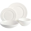 image:imageGibson Elite Bistro Fleur Plates and Bowls Sets 12Piece Stoneware Dinnerware Set for 4 Ivory White Scalloped Dish Set with Dinner Plates Salad Plates amp BowlsWhite Bone China